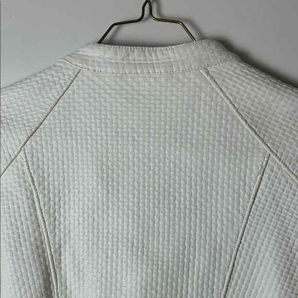 Calvin Klein Leather Women's Cream Faux Rider Jacket - Picture 10 of 13
